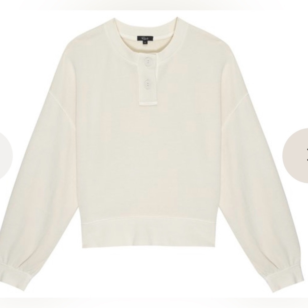 Rails Erin Henley Sweatshirt Ivory Small - Picture 3 of 11
